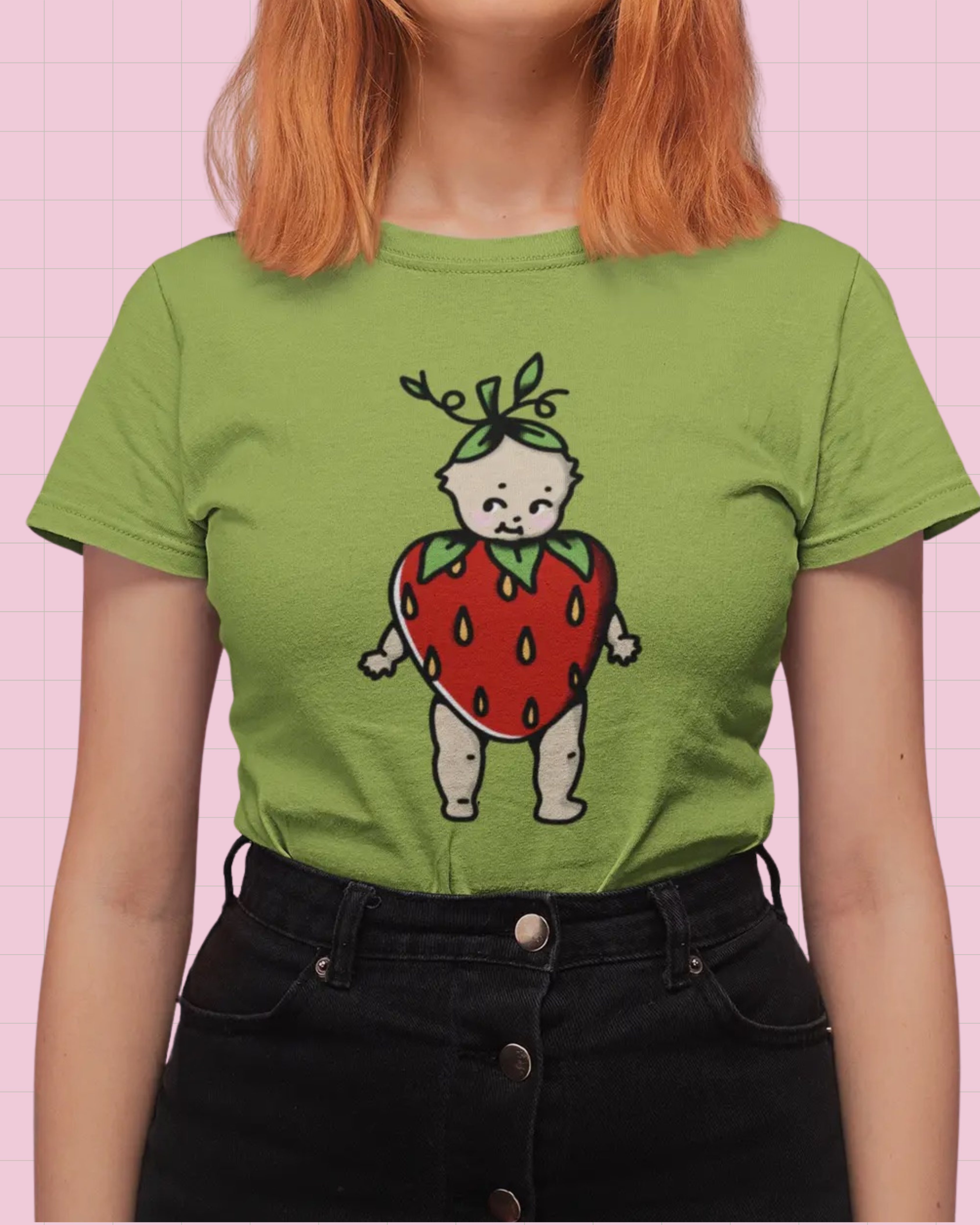 Strawberry Green Kewpie T-Shirt