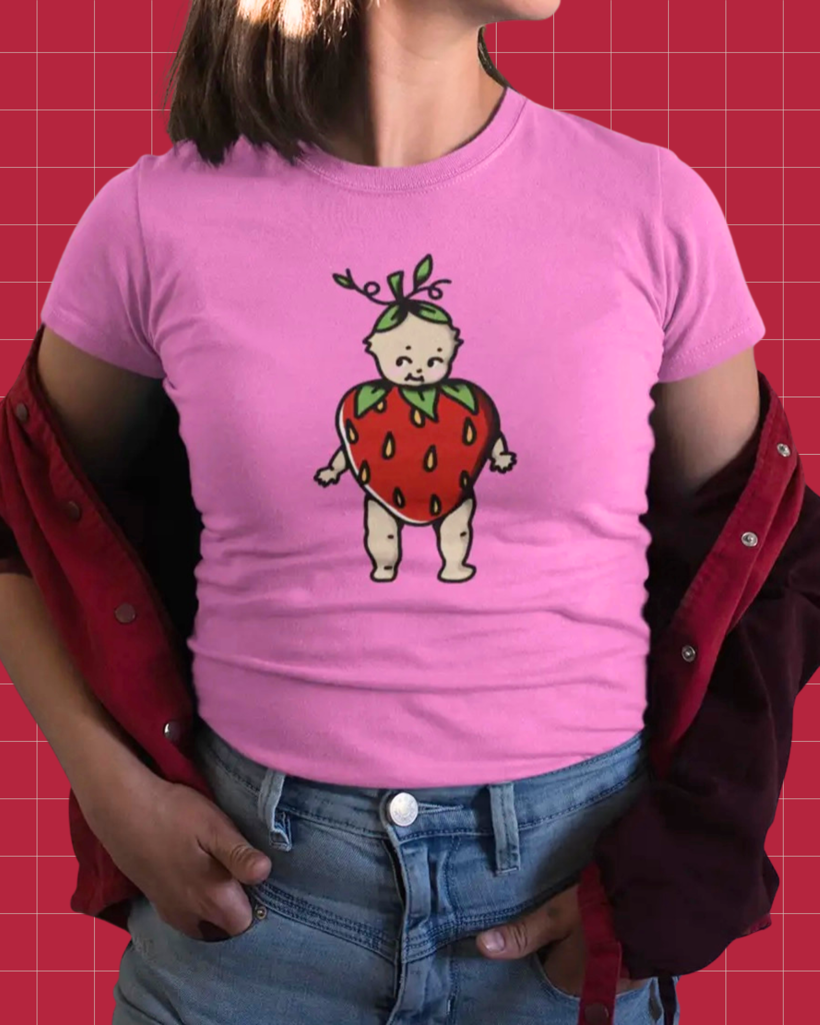 Strawberry Pink Kewpie Tshirt