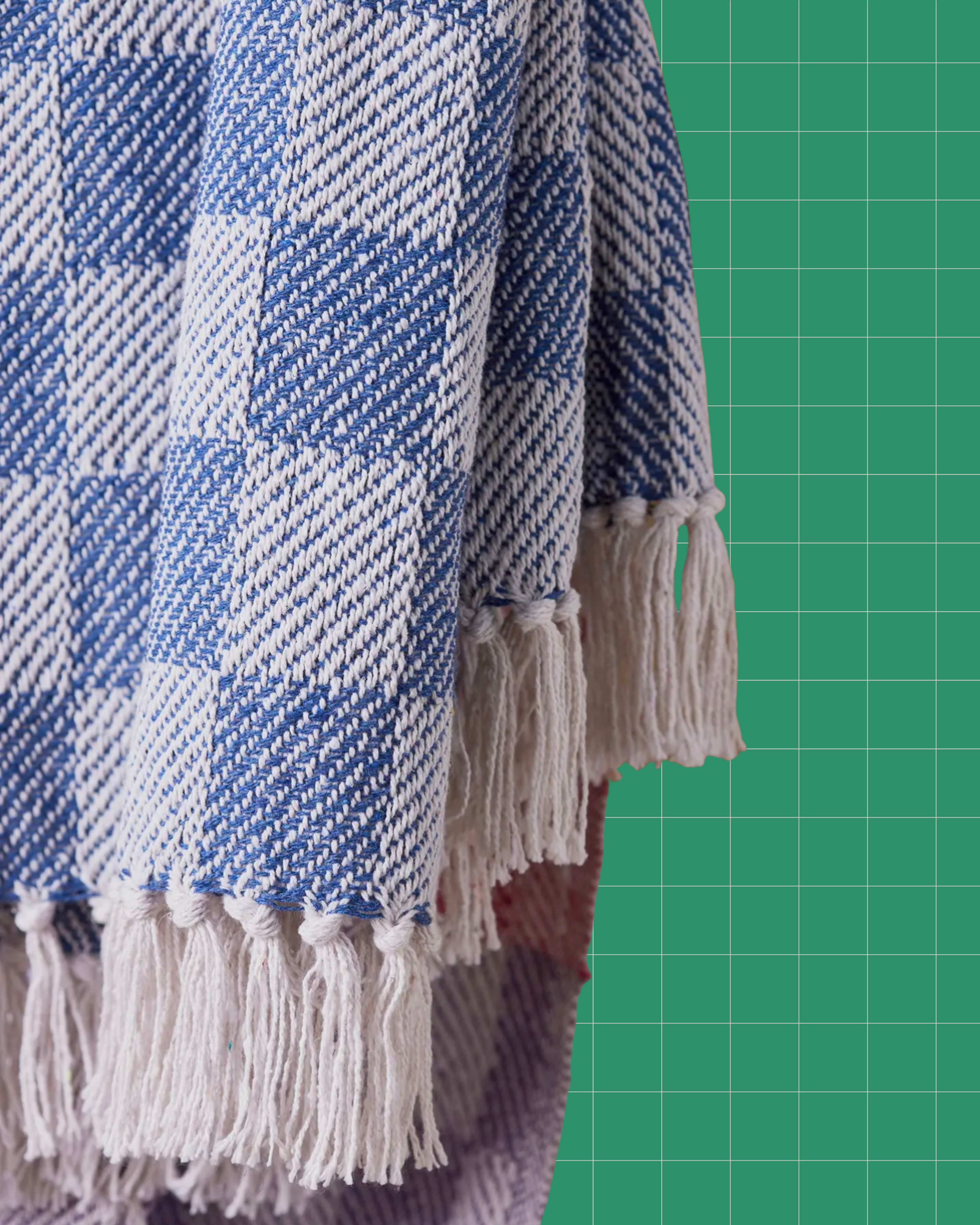 Recycled Cotton Rainbow Check Throw