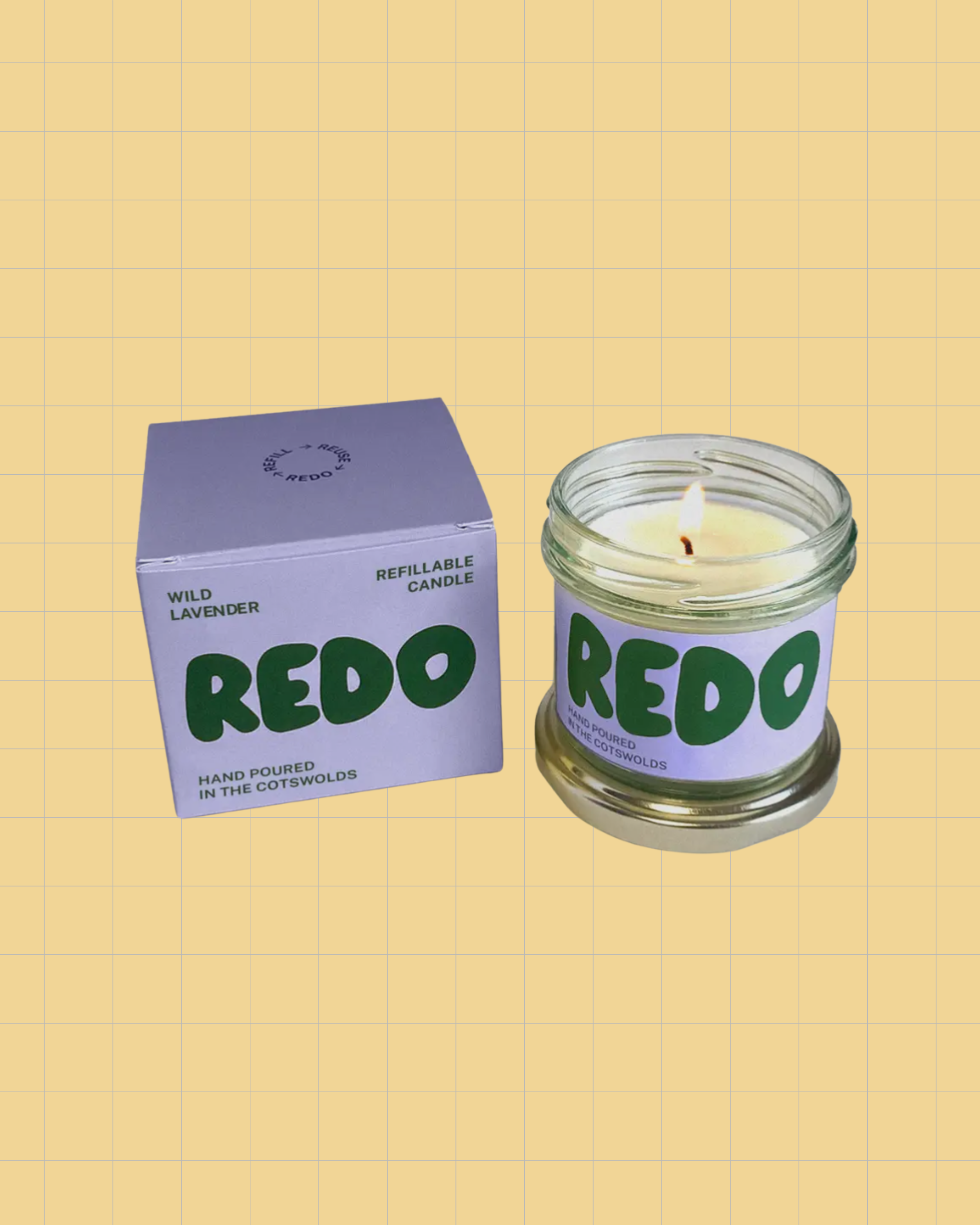 REDU Lavender Vegetable Wax Candle