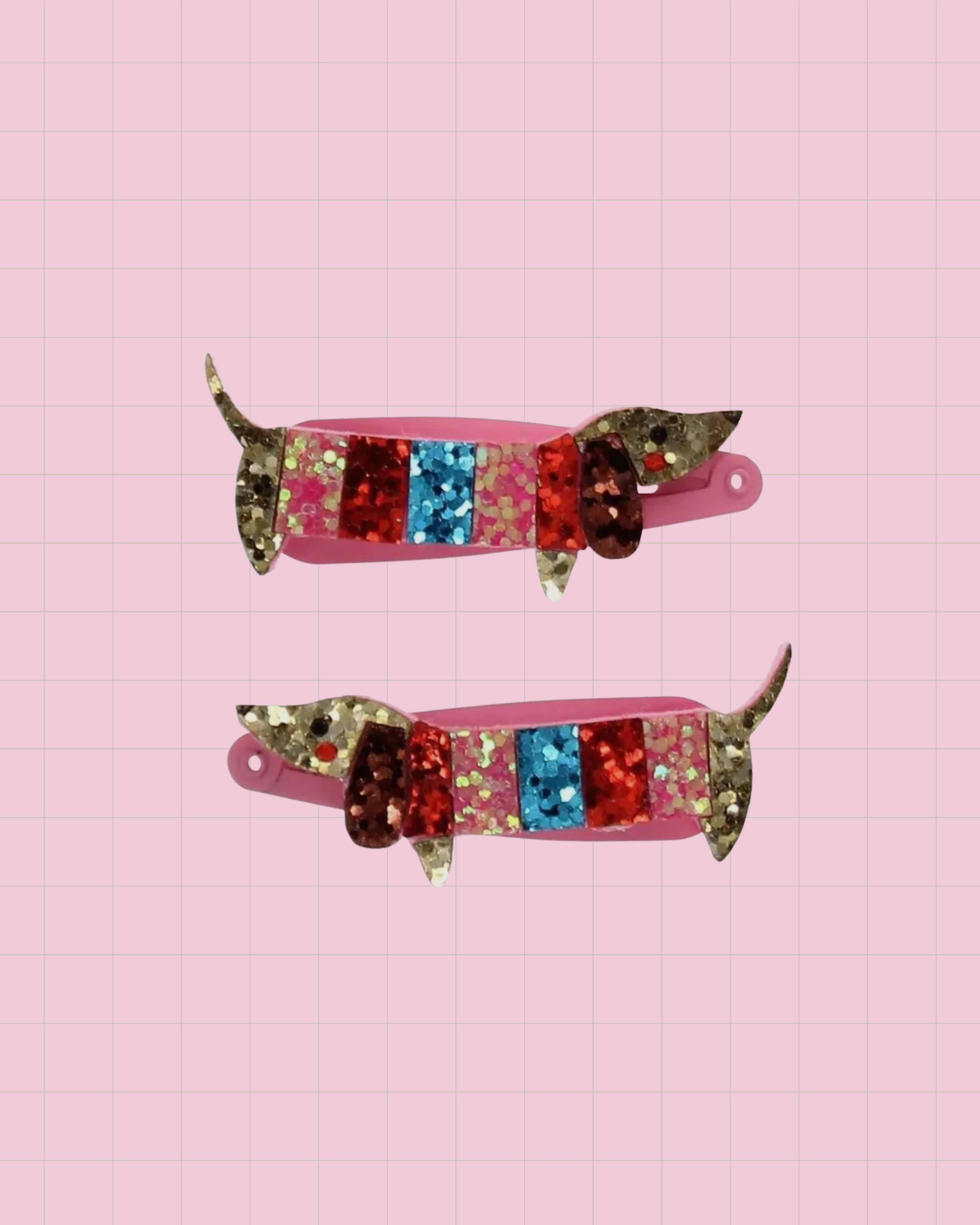 Sausage Dog Glitter Hair Clips (Set of 2)